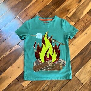 Mini Boden flip sequin shirt boys 8-9